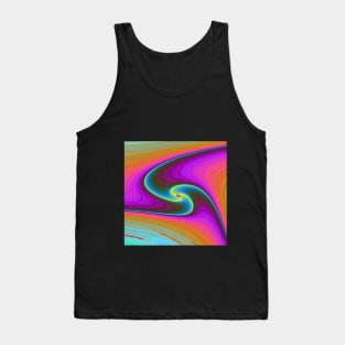 Psychedelic, Ombre, Fractal, Purple and Orange, Triswirl Design. Tank Top